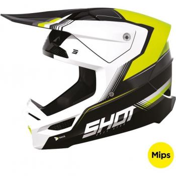 Casco de Cross Shot Race Gear Mips® Tracer Amarillo Neón Brillante