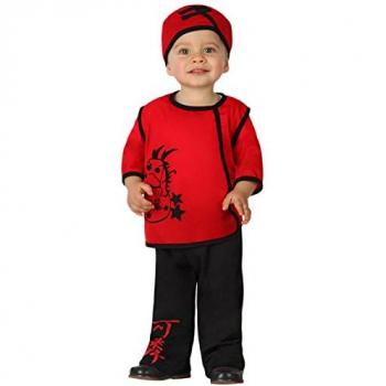 Disfraz Tradicional Chino para Bebés de 0 a 6 Meses - Color Rojo - 3 Piezas