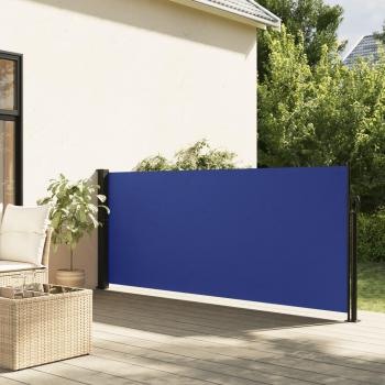 Toldo lateral retráctil 120x600 cm color negro, crema y azul
