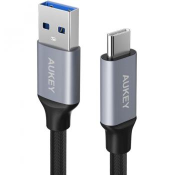 Cable USB 3.0 Aukey Impulse Series Tipo C a USB-A 1m Nylon Aluminio