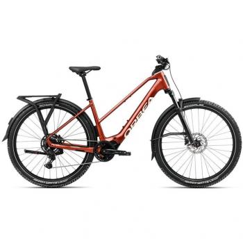 Bicicleta Eléctrica Urbana Orbea Kemen Adv 30 Mid 29'' 2025 - Rojo Mars y Blanco Marfil