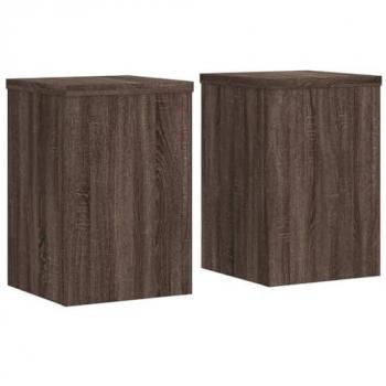 Soportes de Plantas 2 uds Madera Marrón Roble 25x25x35 cm, Soporte de Flor, Soporte de Planta de Casa, Mesa de Planta, Soporte de Maceta