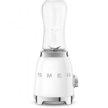 Batidora de Vaso Portátil Smeg PBF01WHEU, 300 W, Capacidad 0.6 litros, Color Blanco, Estilo Años 50, con 2 Velocidades