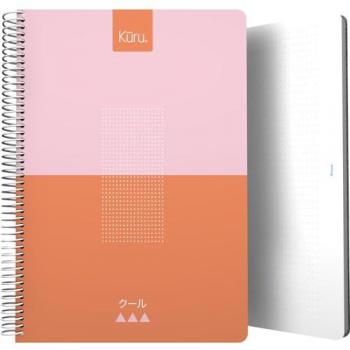 Cuaderno PP Folio Dots 80H 90 Gr Kuru 3 Naranja, Tapa Flexible Plástico, Tamaño Folio (2x25x33 Cms), Libreta de Puntos