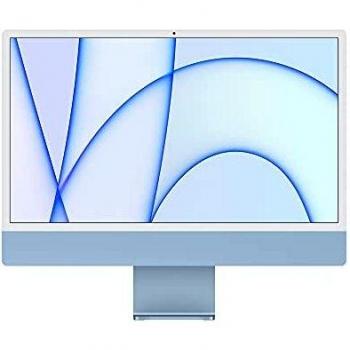 Apple iMac 2021, Pantalla Retina 4.5K de 24 Pulgadas, Chip M1 con CPU y GPU de Ocho Núcleos, RAM de 8GB, SSD de 256GB - Color Azul