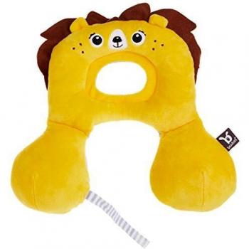 Ben Bat - Reposacabezas Coche Niño - Almohada Cervical Amigos de Viaje - Motivo León - Niños 0 a 1 año - Medidas 1 x 23 x 29 cm - Para Sillas Grupo 0/0+