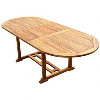 Mesa de jardín ovalada de teca Munggi para 8/10 personas - Gama aceitada