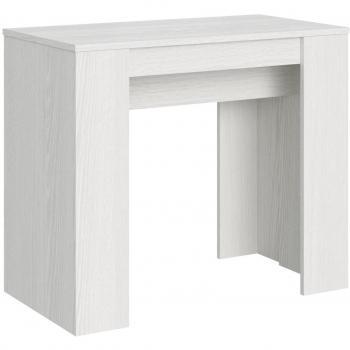 Consola extensible 90x48/308 cm efecto madera fresno blanco