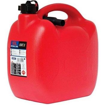 Sumex CAR+ Bidon05 - Bidón Gasolina de plástico con Tubo Flexible, 10 Litros, color Rojo