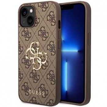 Funda Rígida Guess 4G con Logo Metálico para iPhone 14 Plus Color Marrón