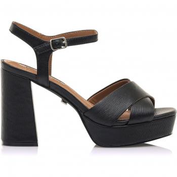 Sandalias de tacón Mariamare Roseta Negro - Altura tacón 9cm, pala cruzada