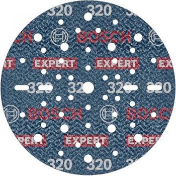 Disco de Lija para Madera Dura Bosch EXPERT O780, 150 mm, Grano 320, Paquete de 50 Unidades