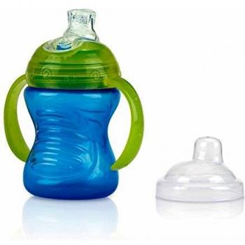 Taza Sippy Nûby a prueba de fugas con bocchino de silicona suave 240 ml en azul