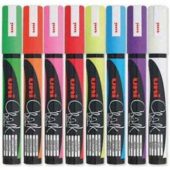 Rotuladores de tiza líquida Uni-Ball PWE-5M Rojo 6 Unidades
