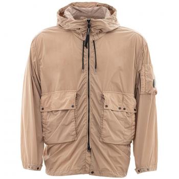 C.P. Company Men's Light Beige Hooded Goggle Jacket - Size XL