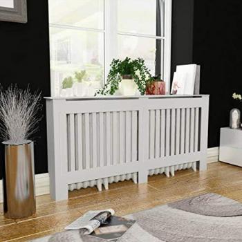 vidaXL Elegant White MDF Radiator Cover with 172 cm Height