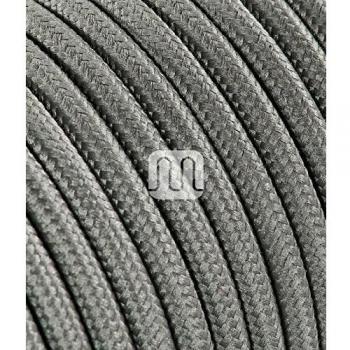 Cabo Eléctrico Textil Redondo 2x0,75 mm² Gris Topo 3 Metros para Lámparas y Diseño
