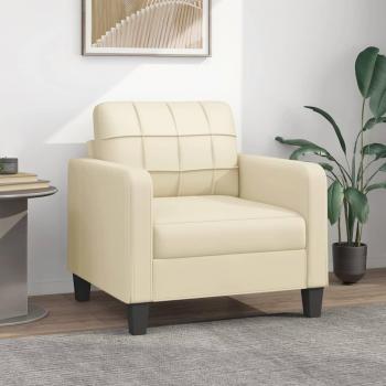 Sillón de 60 cm en cuero sintético color crema Vidaxl