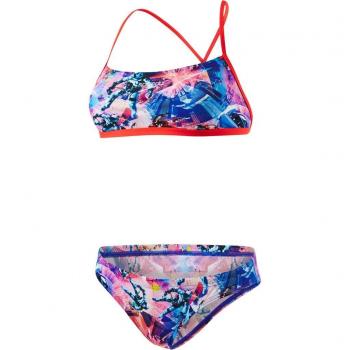 Speedo Digi 2pce xbck Bikini, Rojo/Rosa/Deep Lilac, 28