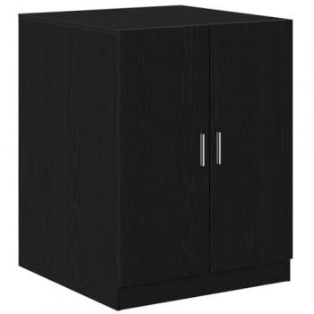 Engineered Wood Washing Machine Cabinet - Black Oak - 70.5x71.5x91.5 cm - 2-Door Laundry Organizer
