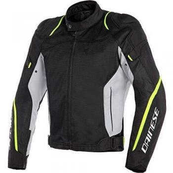 Dainese Chaqueta para moto, Negro/Gris Glacier/Fluo Amarillo, Talla 58