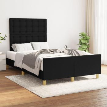 Cama con cabecero de tela negro 120x200 cm sin colchón Vidaxl