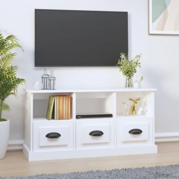 Mueble de TV madera contrachapada blanco 100x35x50 cm vidaXL