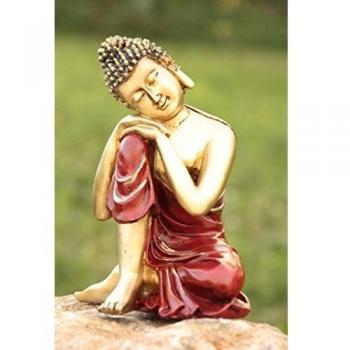 Buda sentado colores oro y rojo Bonze Asia Nirvana Samsara 14833