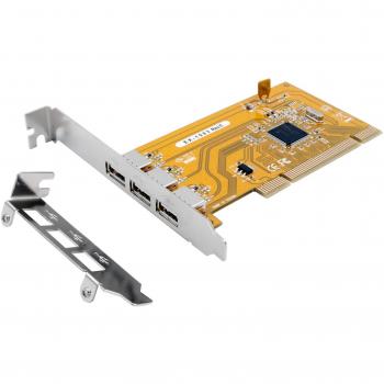 Tarjeta PCI USB 2.0 EXSYS EX-1083 de 3 puertos con soporte de bajo perfil (Chipset NEC)