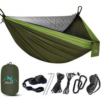 Hamacas Camping Colgantes Portátil Hamaca Mosquitero Ultra Ligera Hamaca Para Viaje Camping Hamacas Colgantes Exterior Paracaídas Secado Rápido Para Exterior Senderismo Jardin Mochilero Patio Playa