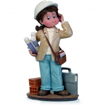 Nadal Figura Decorativa empezando a Construir, Resina, Multicolor, 5.50x8.00x15.50 cm