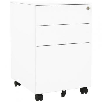 Armario Archivador Móvil de Acero Blanco 39x45x60 cm