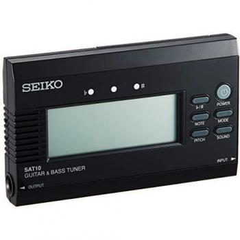 Seiko SAT10BE - Afinador para guitarra y bajo, color negro