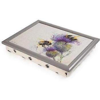Bandeja de regazo Jane Bannon abejas en cardo Blanco/morado One Size