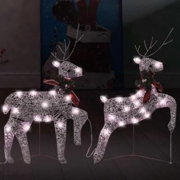 Renos de Navidad 40 LED Luces Decoraciones Adornos Navideños 2 uds Color Blanco, Dorado, Plateado y más