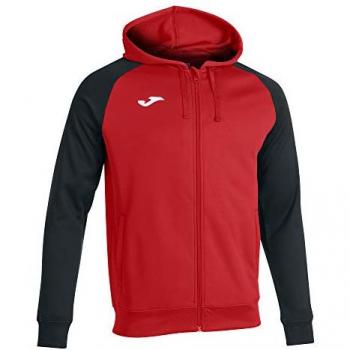 Chaqueta con capucha Joma Academy IV hombre rojo negro, modelo 101967, confortante, con cremalleras y diseño para hombre/niño