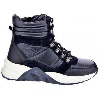 Botines Deportivos Carmela Mujer 160293 Abotinados Negro con Cierre de Cremallera