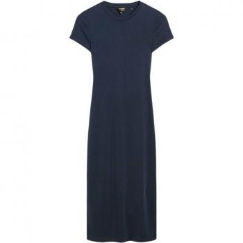 Vestido Midi Manga Corta Superdry Eclipse Marino Talla XS