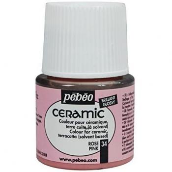 Pintura Cerámica Opaque Pébéo 45ml - Rosa Claro, Efecto Brillante