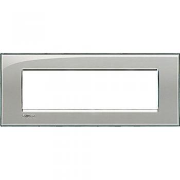 Placa Cuadrada Livinglight Gris Hielo 7 Módulos LNA4807KG - Bticino