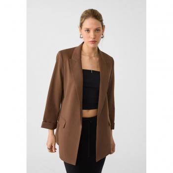 Flowing Open Blazer - Brown - Size L
