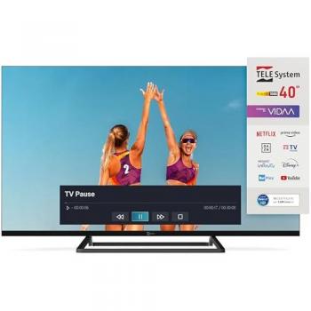 Televisor Smart LED 40 FHD Telesystem SMV14 VIDAA, DVB-T2/S2, HbbTV, HDR10 HLG, Doble Mando a Distancia Incluido