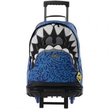 Mochila Ruedas TOTTO Sharky L - 9JGL, características: diseño moderno, compartimento principal espacioso, bolsillos laterales para botellas, tirantes acolchados y ajustables, asa telescópica,