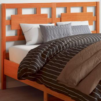 Cabecero de cama de madera maciza de pino marrón cera 135 cm