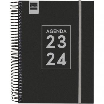 Agenda Finocam 2023-2024 Escolar Secundaria 1 Día Página 155x212mm Negro Cuarto Multilingüe