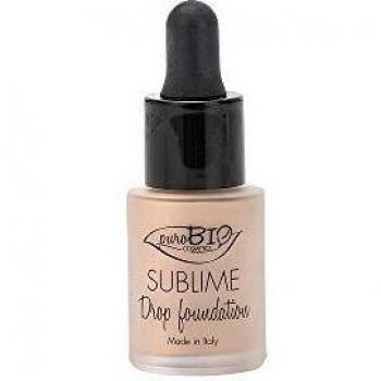 PuroBIO Sublime Drop Foundation 02 - Ultra-Fluid Liquid Makeup with Serum, Neutral Undertone (15ml)