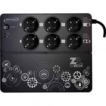 Infosec Z3 ZenBox EX 500 SAI 500VA con Alarma, Arranque en Frío y 8 Salidas AC