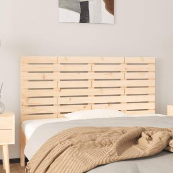 Cabecero de cama de pared de madera maciza de pino 146x3x63 cm