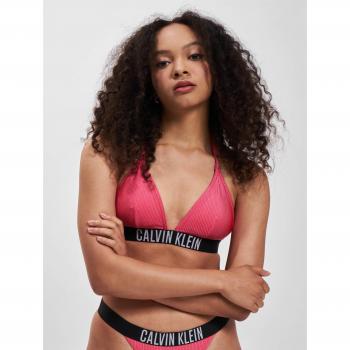 Calvin Klein Parte de arriba de bikini de triángulo - Intense Power, Top bikini Calvin Klein Triangle Textured Intense Power rosa negro mujer - S