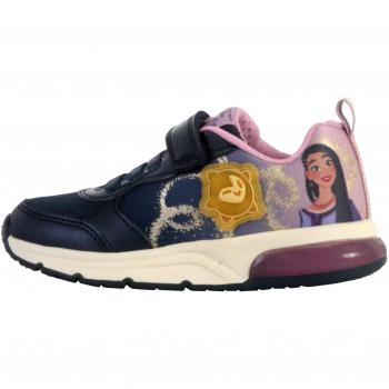 Zapatillas Geox Spaceclub Wish Asha con luces para niña, modelo J458VA, colores azul marino y lila, talla 29